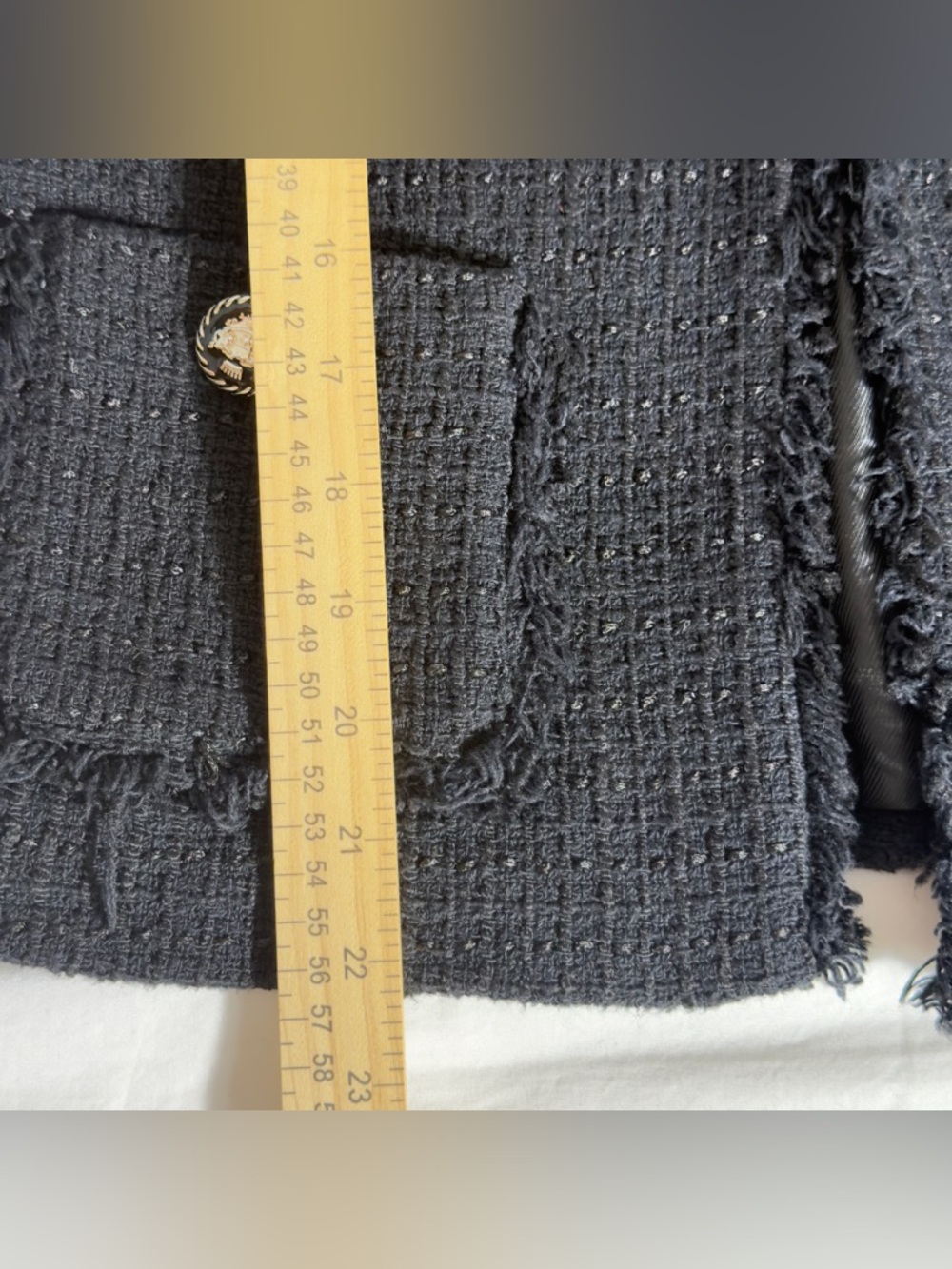Zara Black Tweed Fringe-Trim Blazer - Picture 13 of 14